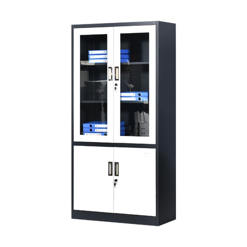 Glass Filing Cabinet Manufacturer - Steel Material with Lock