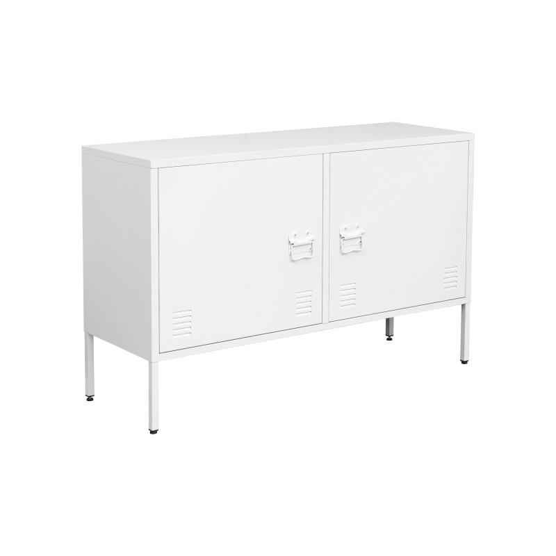 TV Stand Manufacturer - White Metal 2 Door Short Cabinet