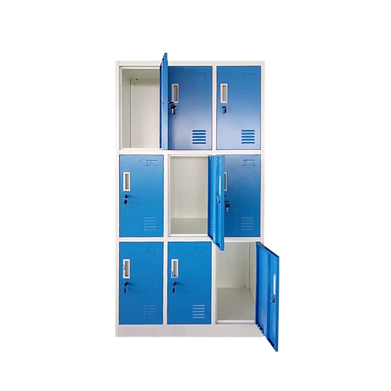 Steel Locker Manufacturer - 9 Doors Customized Colors Office
