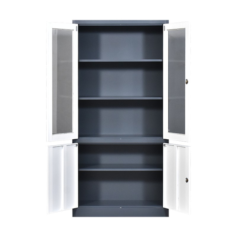 Glass Filing Cabinet Manufacturer - Steel Material with Lock
