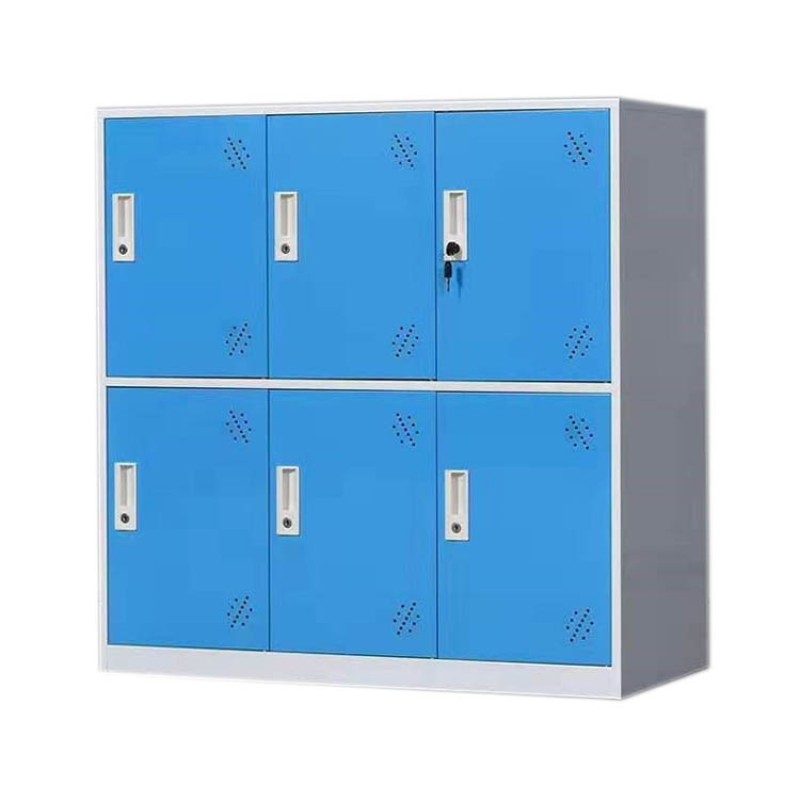 Mini Steel Locker Manufacturer - Customized Blue 6 Doors