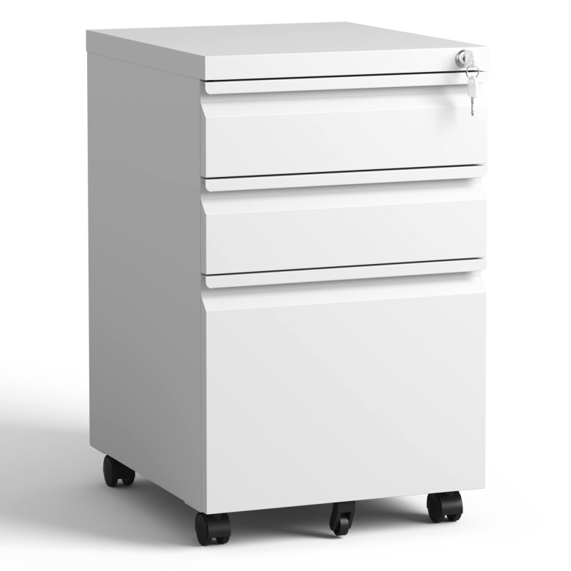 White File Cabinet Manufacturer - Cheap Steel Under Desk 3 Drawer