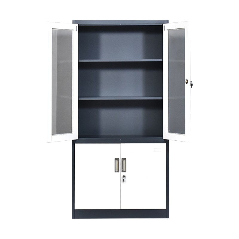 Glass Filing Cabinet Manufacturer - Steel Material with Lock