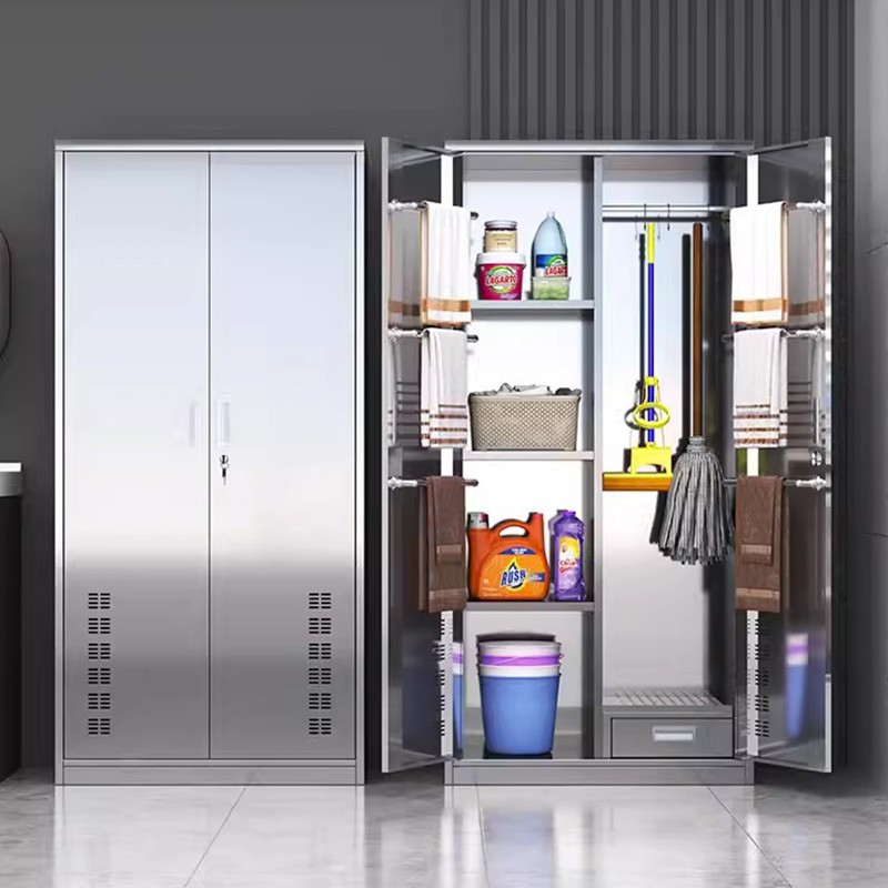 Metal Cupboard Manufacturer - Modern Four-Door Steel with Locks