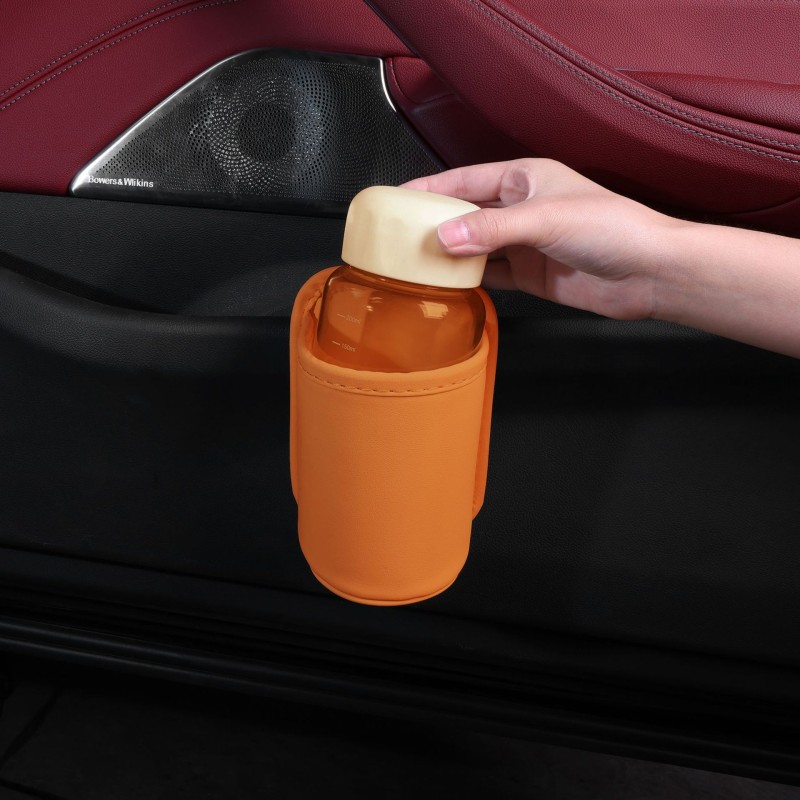 Car Cup Holder Factory - 2 in 1 PU Leather Door Mount