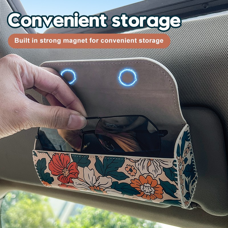 Glasses Case Manufacturer - Customizable Sun Visor PU Leather Bag