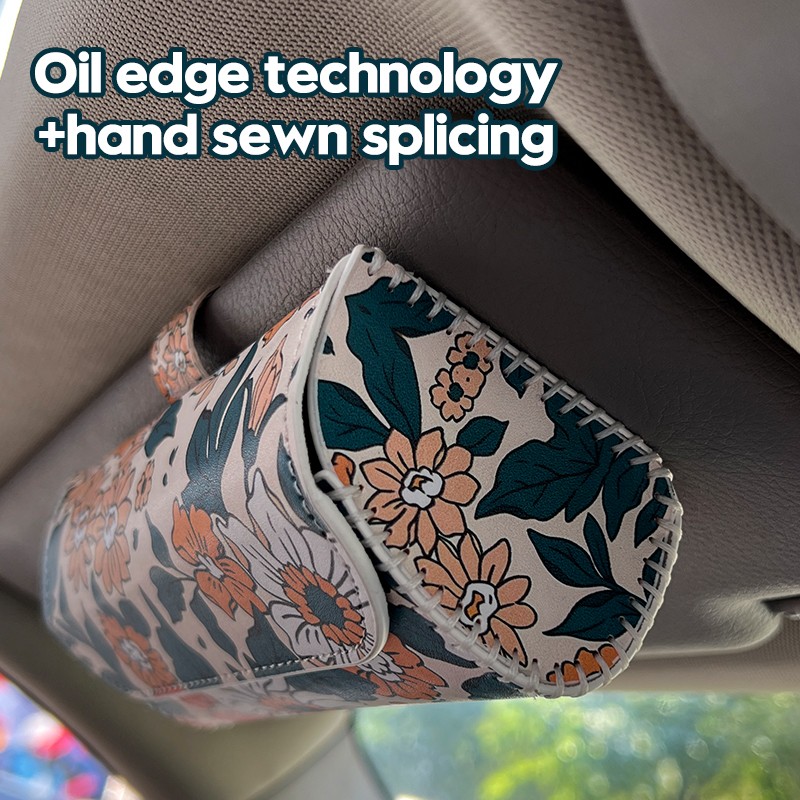 Glasses Case Manufacturer - Customizable Sun Visor PU Leather Bag