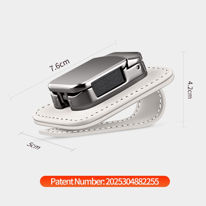 Glasses Clip Manufacturer - Luxury Zinc Alloy Leather Ticket Clip