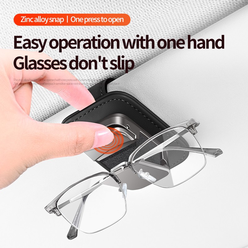 Glasses Clip Manufacturer - Luxury Zinc Alloy Leather Ticket Clip