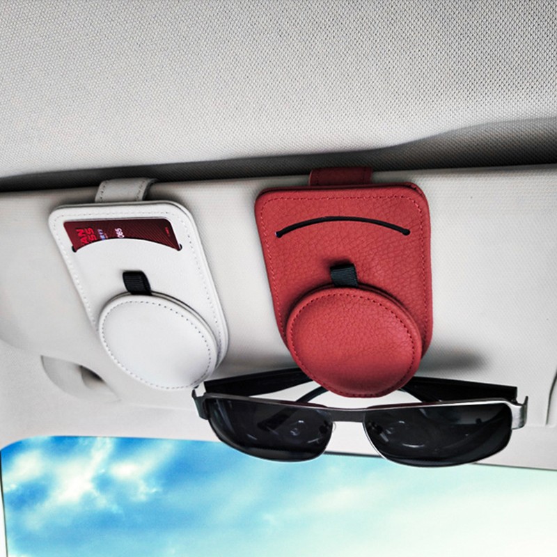 Leather Glasses Clip Manufacturer - Luxury Magnetic Card Storage