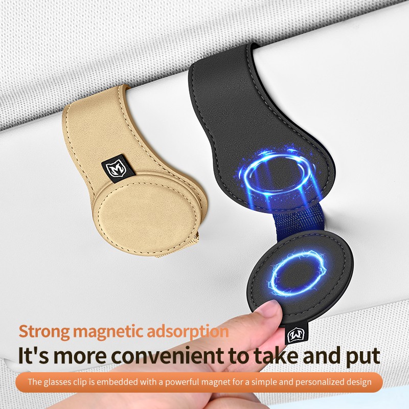 Magnetic Glasses Clip Manufacturer - Suede Leather Universal Bracket