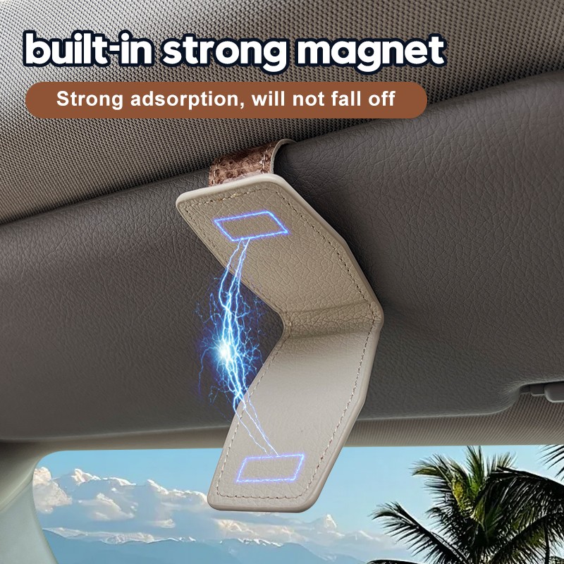 Glasses Clip Manufacturer - Wood Grain Leather Sunshade Ticket Clip