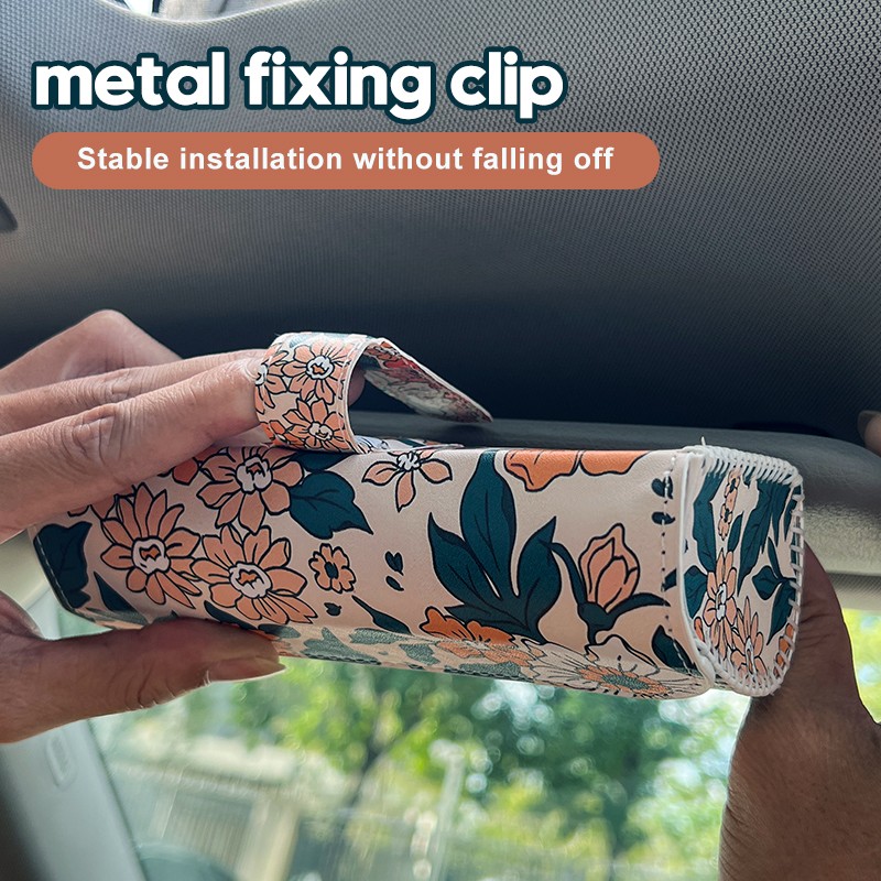 Glasses Case Manufacturer - Customizable Sun Visor PU Leather Bag