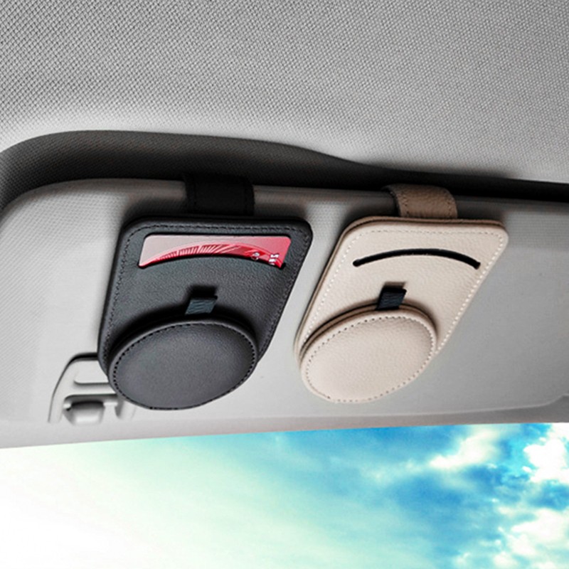 Leather Glasses Clip Manufacturer - Luxury Magnetic Card Storage