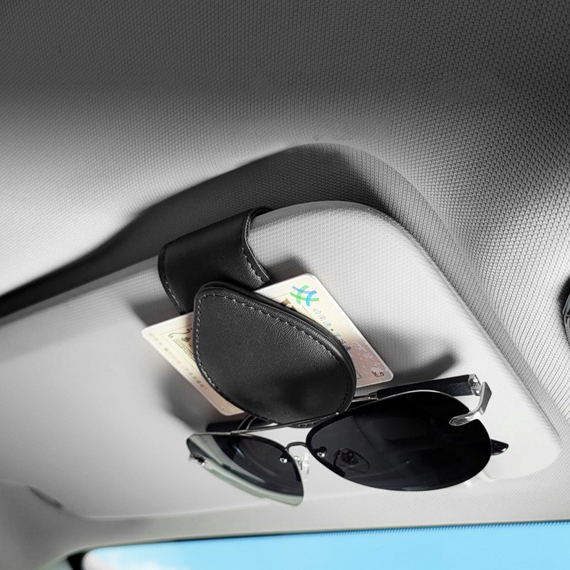 Car Glasses Clip Manufacturer - Water Drop Magnetic Leather Clip
