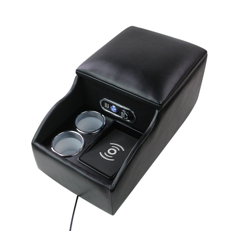 Car Armrest Factory - Leather Rear Console Cup Holder