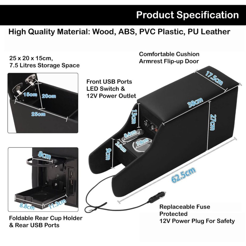 Car Armrest Manufacturer - Honda Fit GR Series USB LED Light