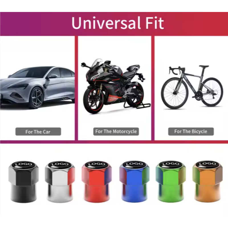 Tire Valve Cap Manufacturer - Custom Logo Aluminum Neo Chrome