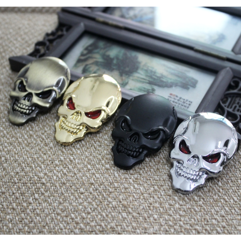 Metal Car Sticker Manufacturer - 3D Crossbones Zinc Alloy Emblem