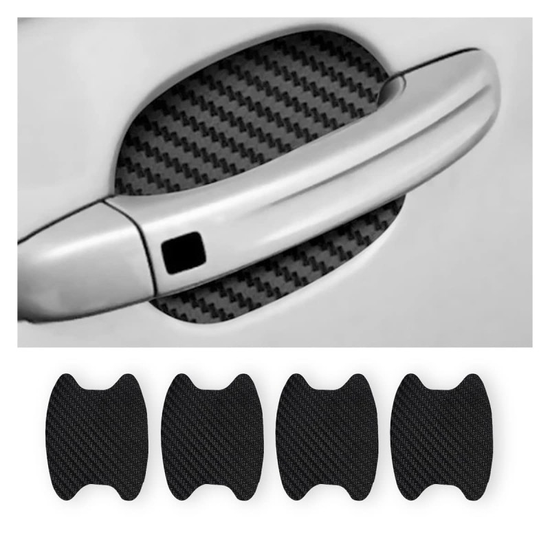 Car Stickers Manufacturer - 4pcs Black Carbon Fiber Protective
