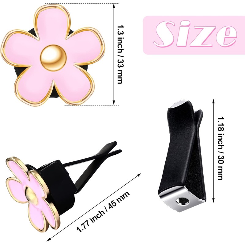 Air Vent Clip Manufacturer - Dashboard Red Pink Daisy Flower