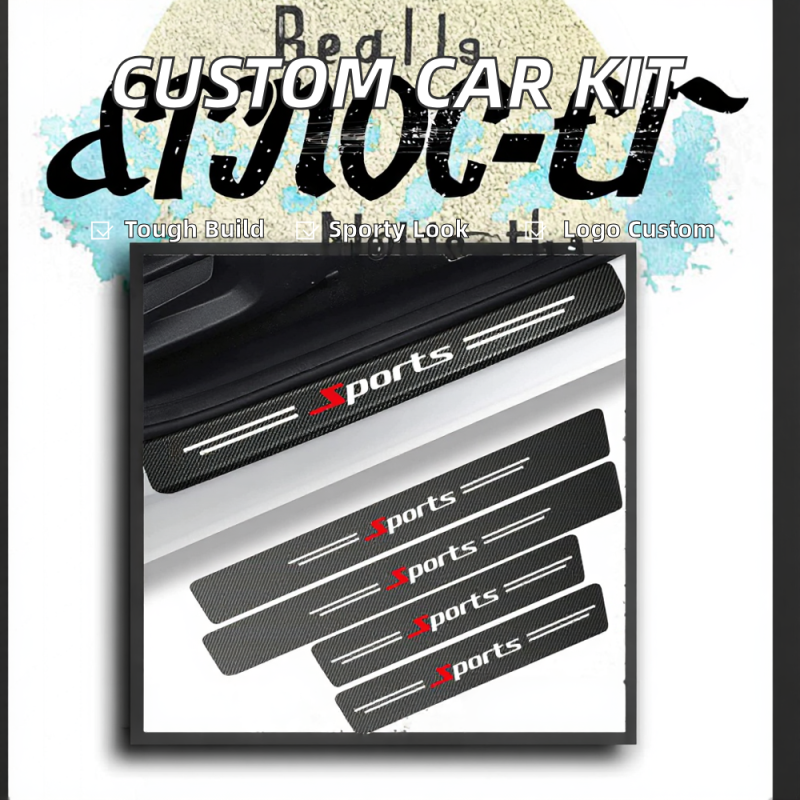 Threshold Protector Manufacturer - Custom Logo 4pcs Carbon Fiber