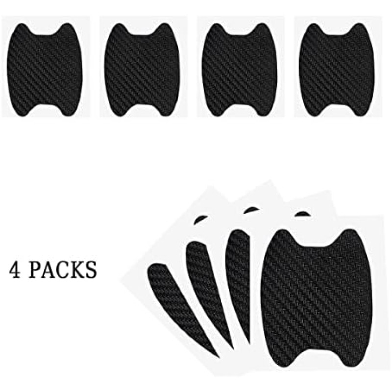 Car Stickers Manufacturer - 4pcs Black Carbon Fiber Protective