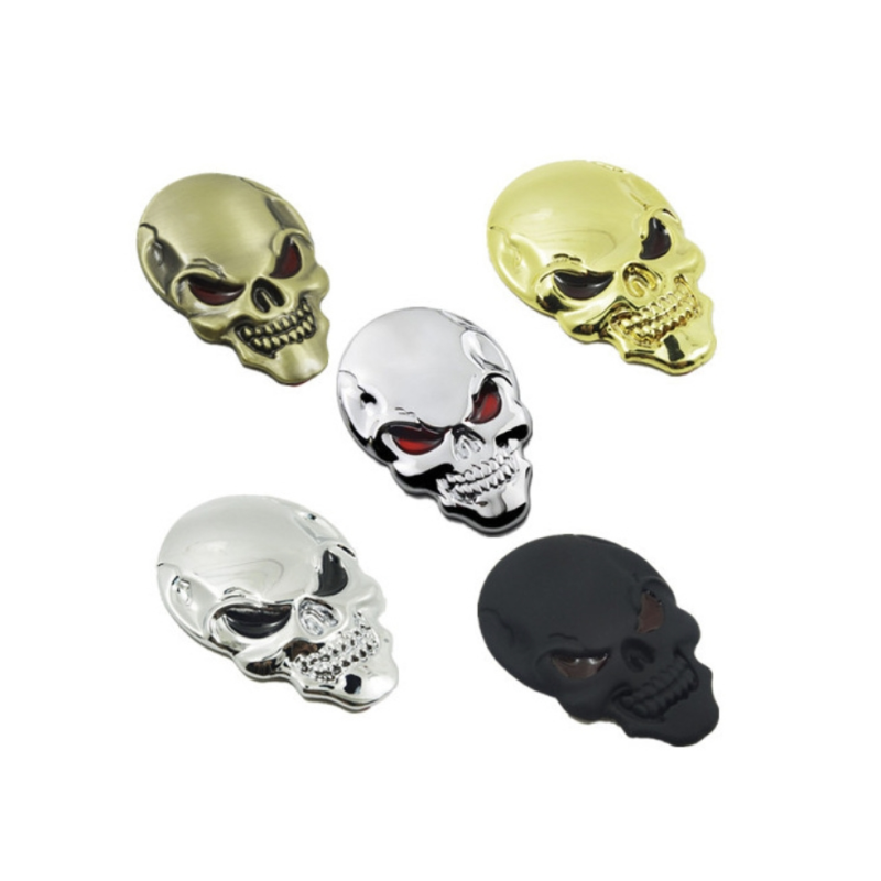 Metal Car Sticker Manufacturer - 3D Crossbones Zinc Alloy Emblem