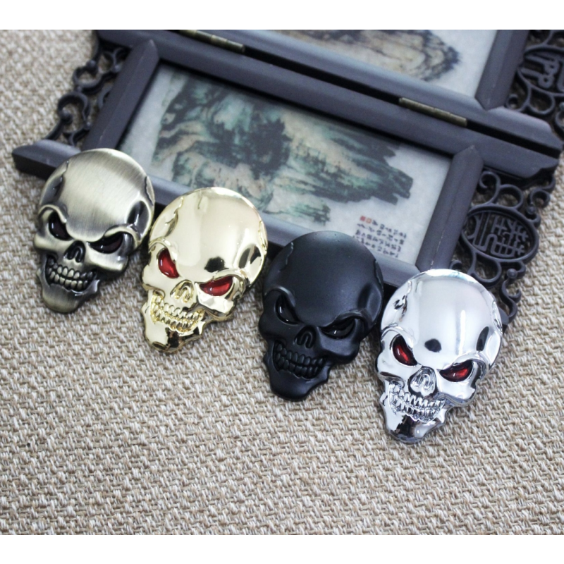 Metal Car Sticker Manufacturer - 3D Crossbones Zinc Alloy Emblem