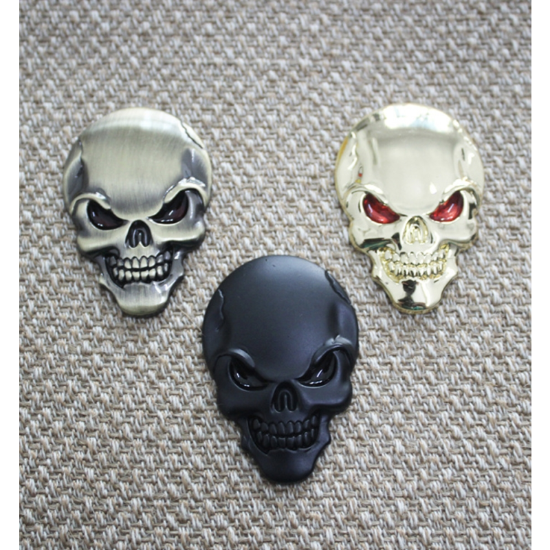 Metal Car Sticker Manufacturer - 3D Crossbones Zinc Alloy Emblem