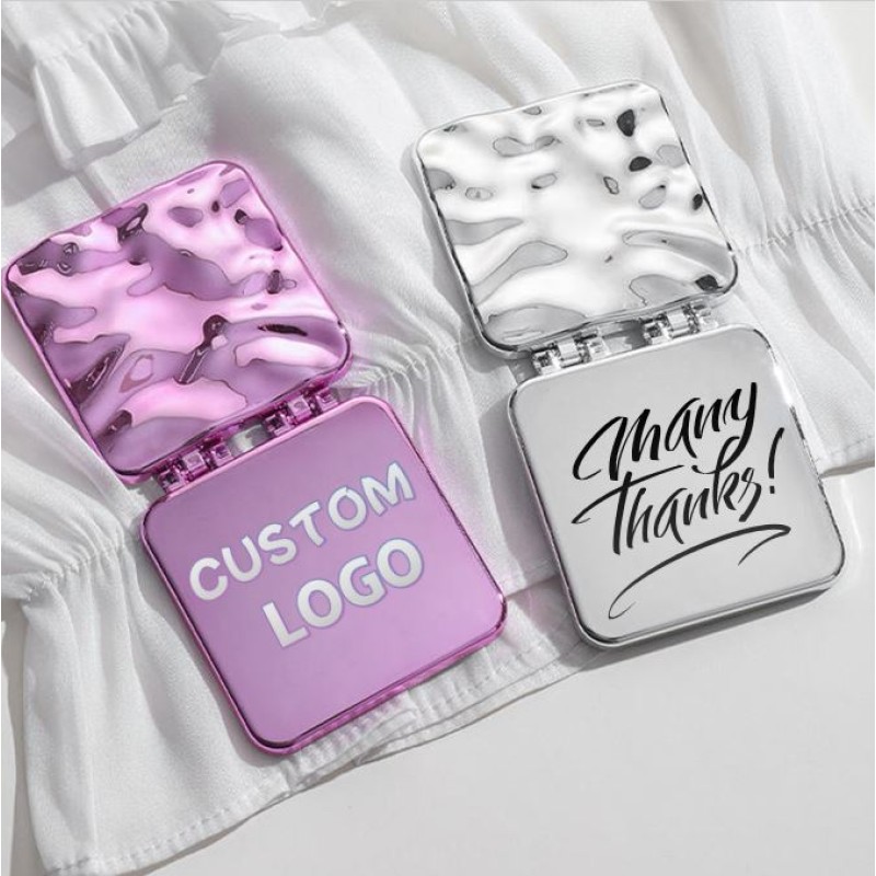 Pocket Makeup Mirror Supplier - Mini Double Side Plastic Electroplated Custom Logo