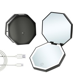 LED Pocket Mirror Manufacturer - Portable Folding Double Sided 2X Magnifying Lighted