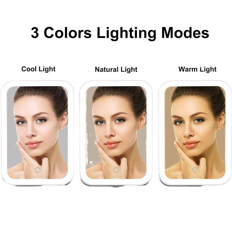 LED Desktop Mirror Manufacturer - Custom LED Three Color Touch Screen USB Rechargeable