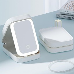 LED Cosmetic Mirror Supplier - Portable Multifunctional Leather with Personalized Storage