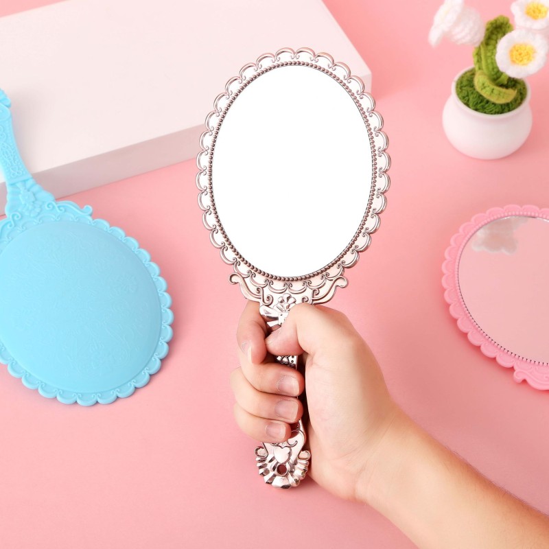 Handheld Makeup Mirror Manufacturer - OEM Custom Vintage Gold Plated Plastic