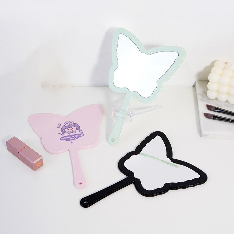Handheld Mirror Factory - Hot Sales Plastic Custom Logo Large Size Butterfly