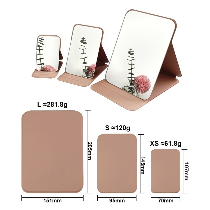 Pocket Vanity Mirror Supplier - Portable Leather Folding Square Easy Carry Multi Color