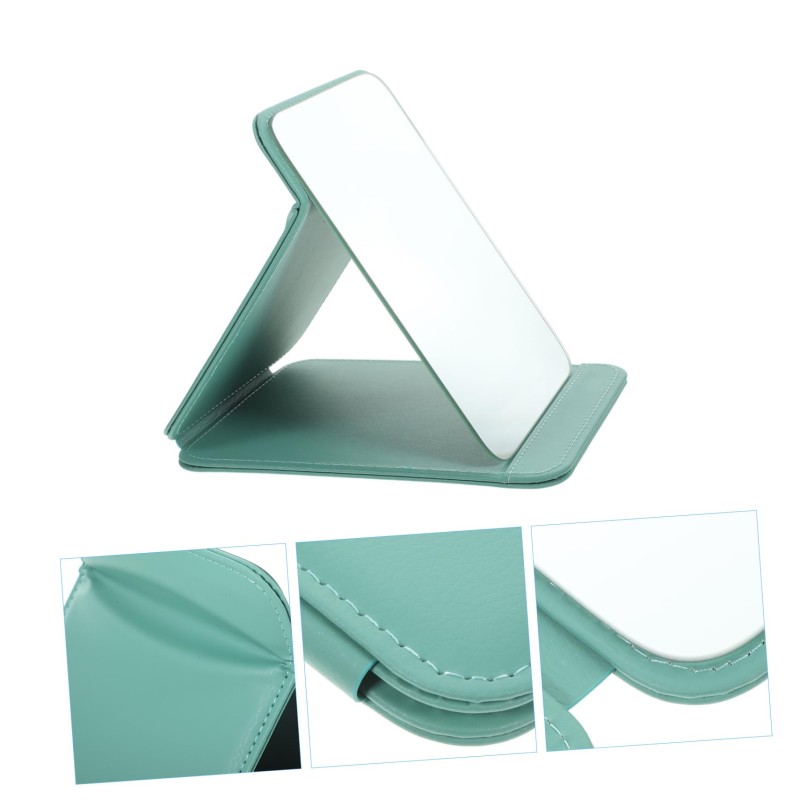 Pocket Vanity Mirror Supplier - Portable Leather Folding Square Easy Carry Multi Color