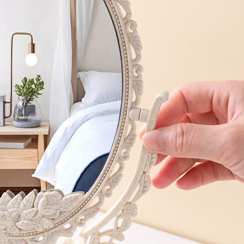 Desktop Mirror Supplier - Luxury Vintage Retro Double Sided Plastic Frame Personalized