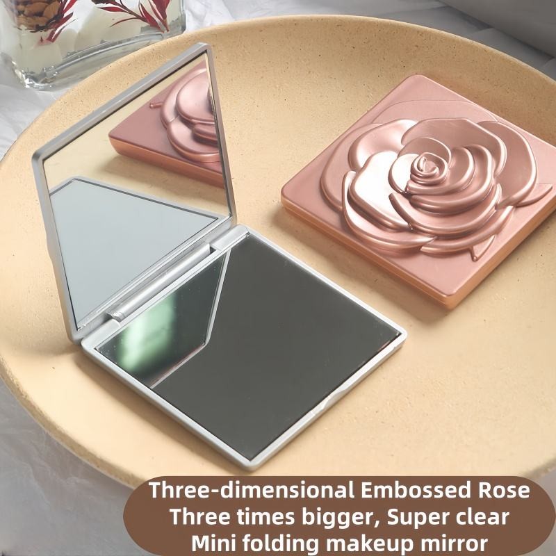 Pocket Cosmetic Mirror Factory - Portable 3X Magnification Double Sided Mini Rose