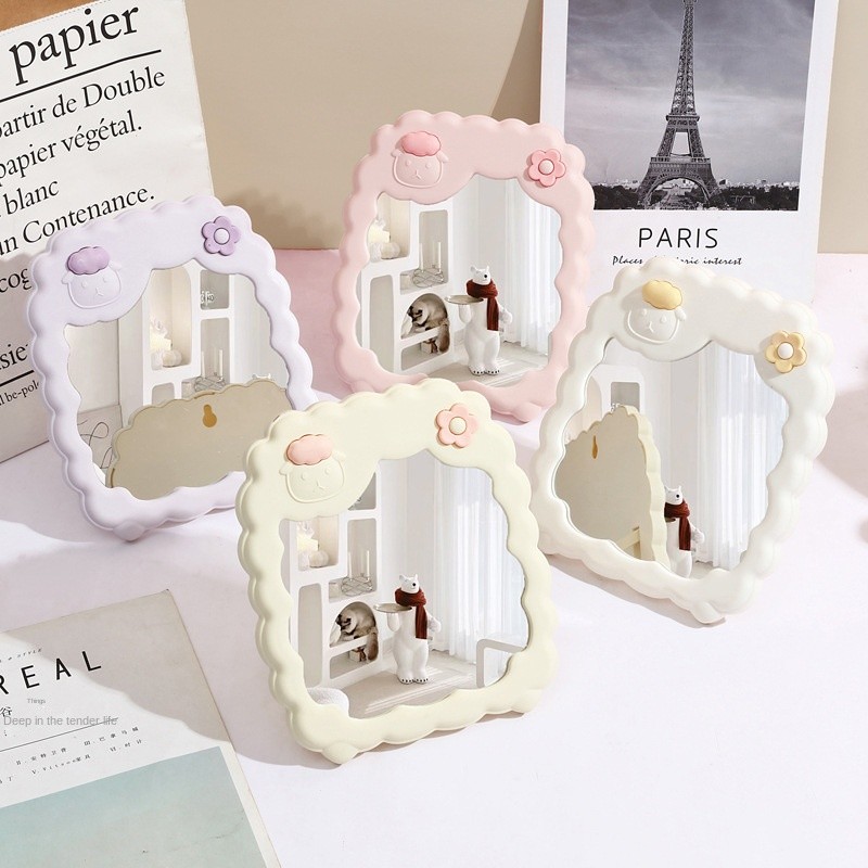 Desktop Makeup Mirror Supplier - Portable Cute Table Plastic Single Sided Folding