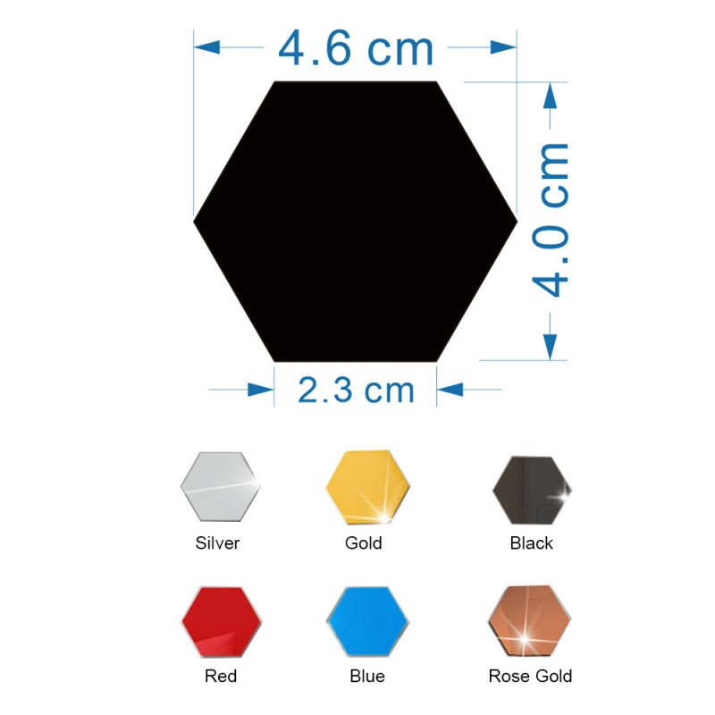 Wall Mirror Supplier - Modern 3D Hexagon Acrylic Custom Size Sheets Stickers