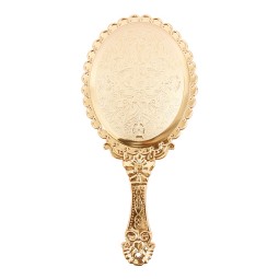 Handheld Makeup Mirror Manufacturer - OEM Custom Vintage Gold Plated Plastic