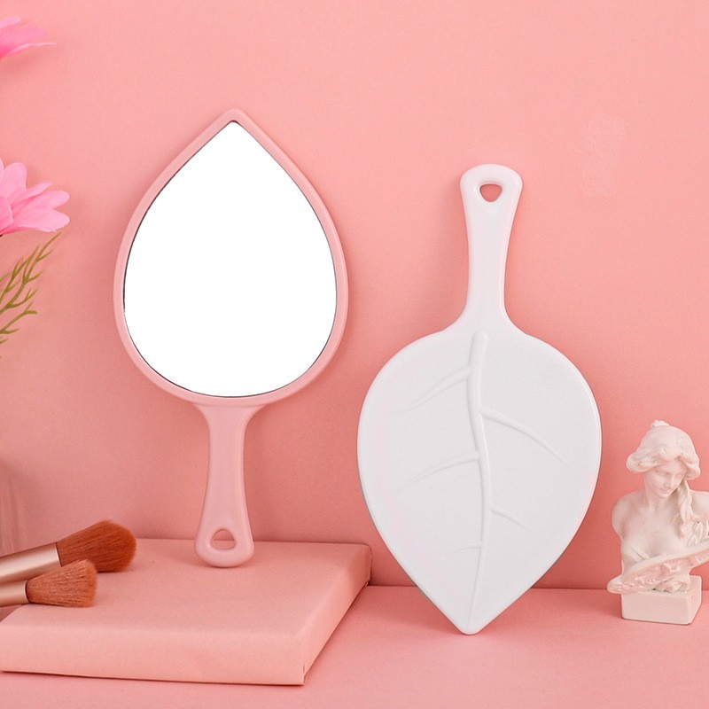 Handheld Mirror Manufacturer - Custom Logo Leaf Shape Portable Mini Pocket Travel