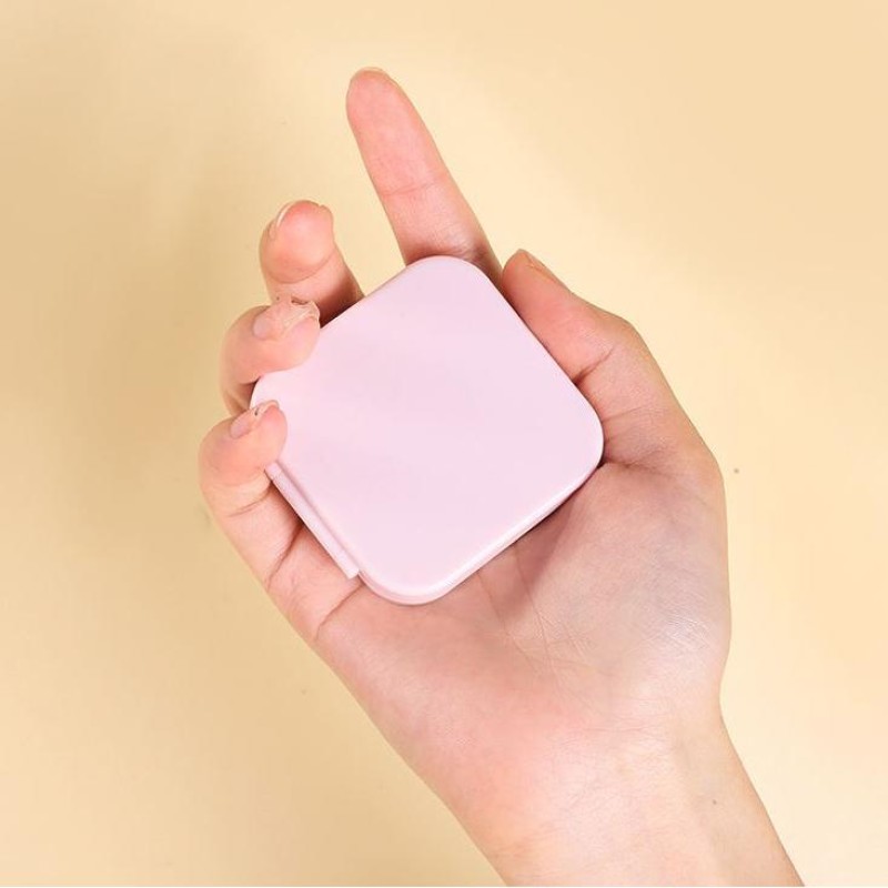 Pocket Makeup Mirror Manufacturer - Custom Logo Mini Double Sided Folding Plastic Square