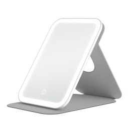 LED Desktop Mirror Supplier - Portable LED Rotating USB Rechargeable Foldable PU