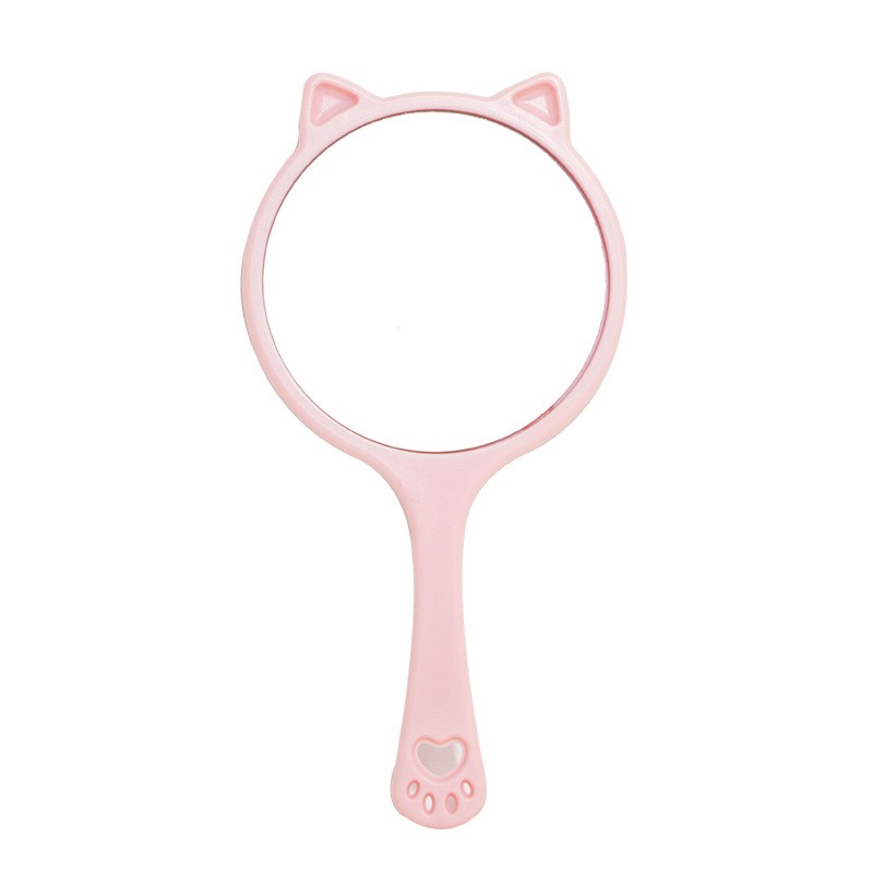 Handheld Makeup Mirror Supplier - Custom Logo Portable Cat Shaped Plastic Single Sided