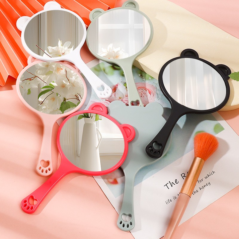 Handheld Makeup Mirror Supplier - Custom Logo Portable Cat Shaped Plastic Single Sided