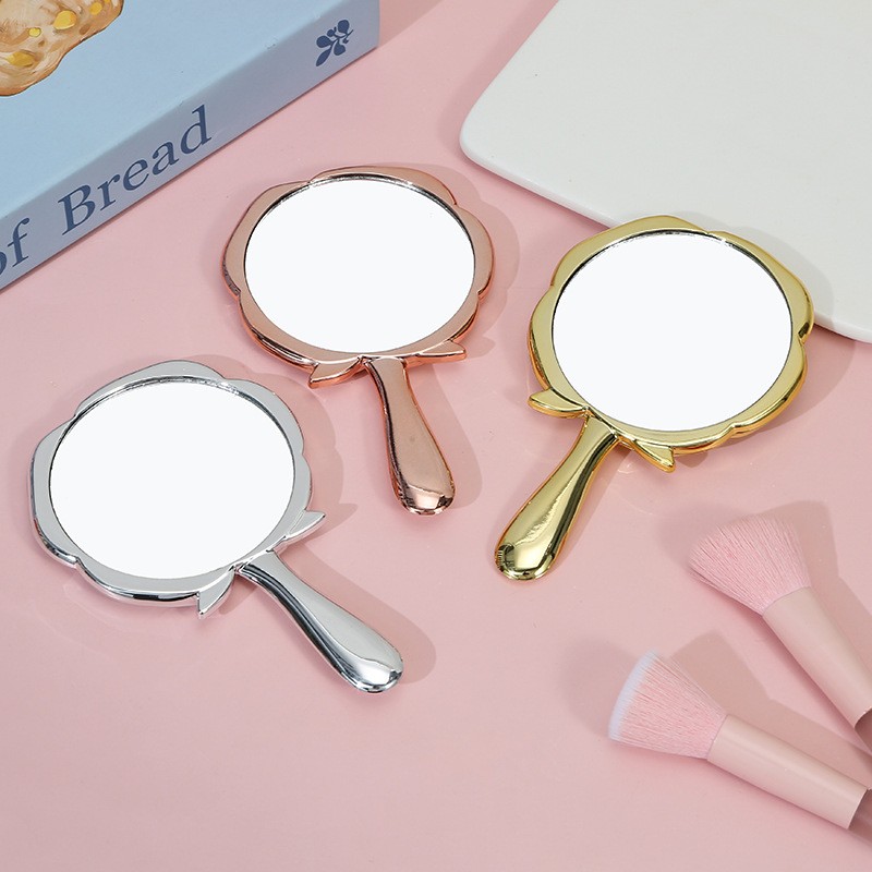 Handheld Mirror Supplier - Wholesale Portable Plastic Gold Plating Rose Shaped