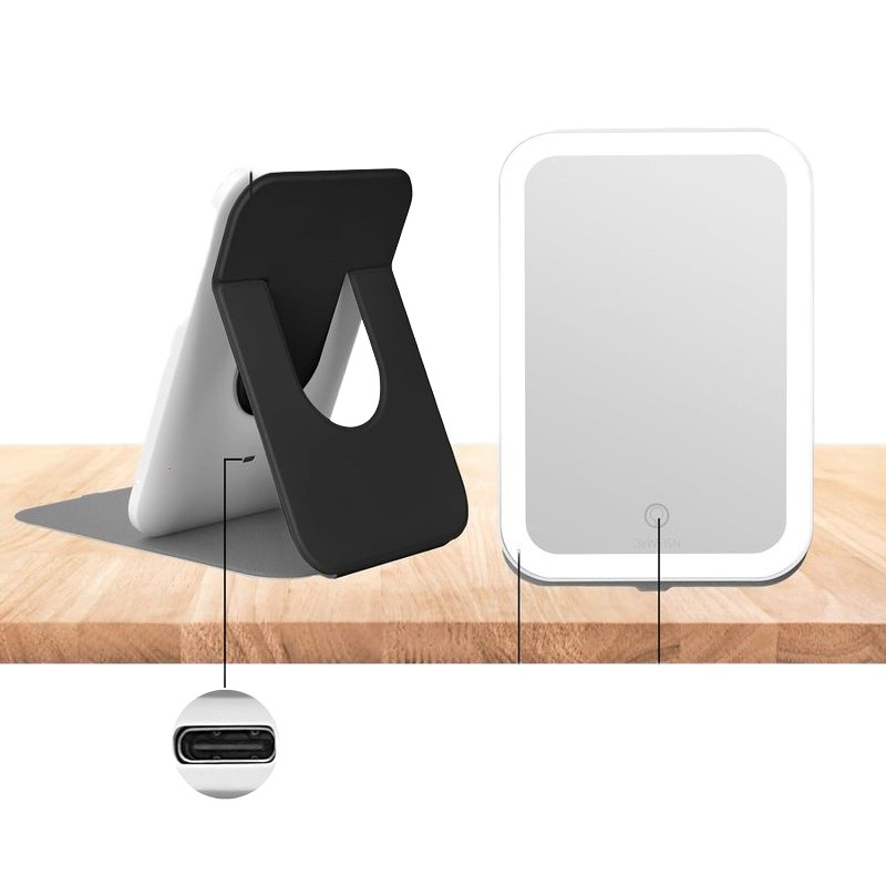 LED Desktop Mirror Manufacturer - Custom LED Three Color Touch Screen USB Rechargeable